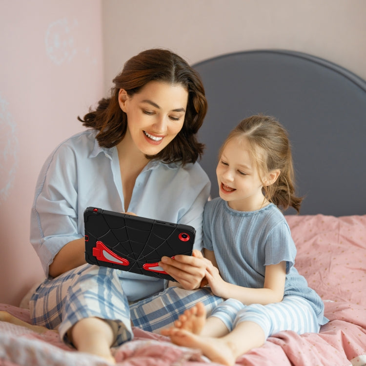 For Samsung Galaxy Tab A11+ / A9+ Spider Silicone Hybrid PC Shockproof Tablet Case(Black Red) by buy2fix