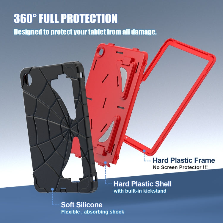 For Samsung Galaxy Tab A11+ / A9+ Spider Silicone Hybrid PC Shockproof Tablet Case(Black Red) by buy2fix