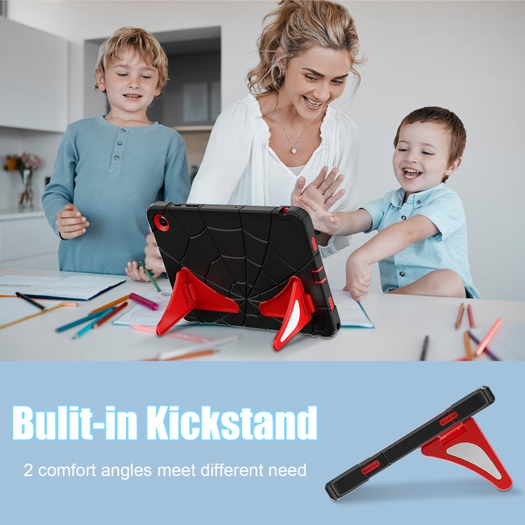 For Samsung Galaxy Tab A11+ / A9+ Spider Silicone Hybrid PC Shockproof Tablet Case(Black Red) by buy2fix