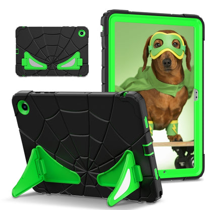 For Samsung Galaxy Tab A11+ / A9+ Spider Silicone Hybrid PC Shockproof Tablet Case(Black Green) by buy2fix