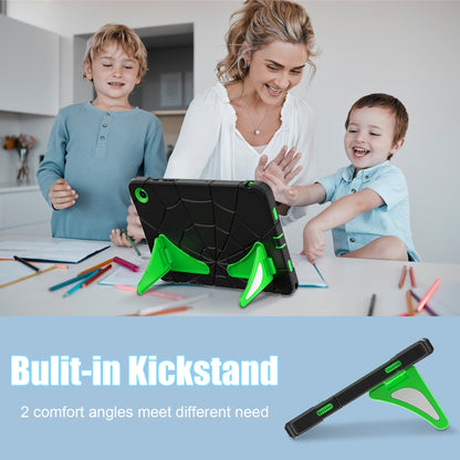 For Samsung Galaxy Tab A11+ / A9+ Spider Silicone Hybrid PC Shockproof Tablet Case(Black Green) by buy2fix