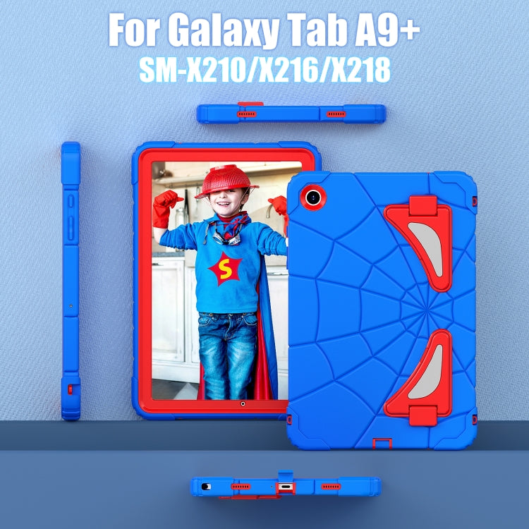 For Samsung Galaxy Tab A11+ / A9+ Spider Silicone Hybrid PC Shockproof Tablet Case(Blue Red) by buy2fix
