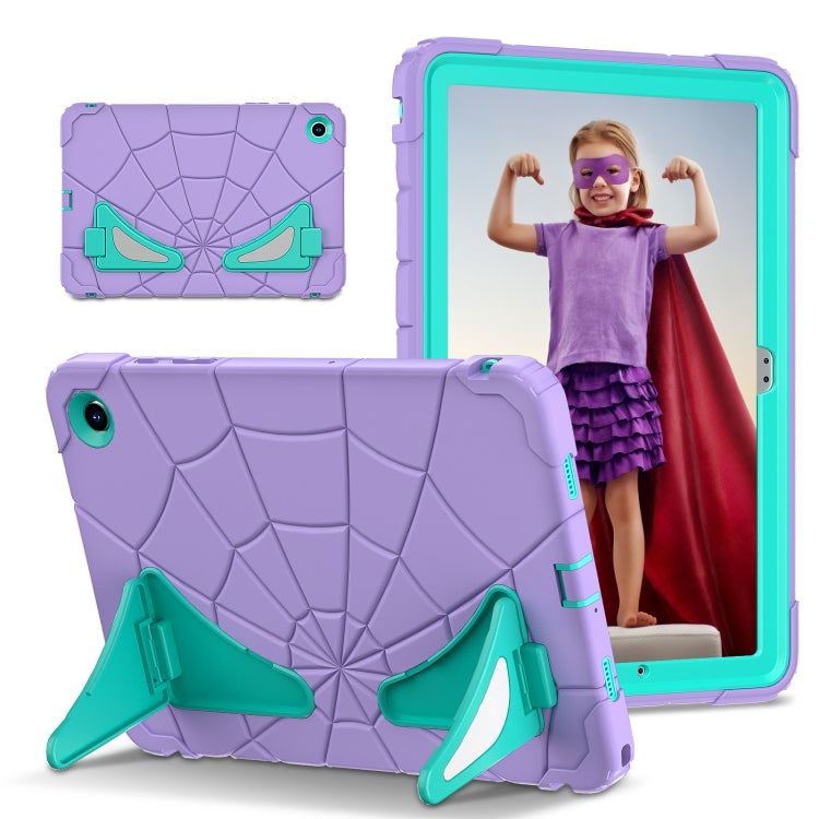 For Samsung Galaxy Tab A11+ / A9+ Spider Silicone Hybrid PC Shockproof Tablet Case(Purple Green) by buy2fix