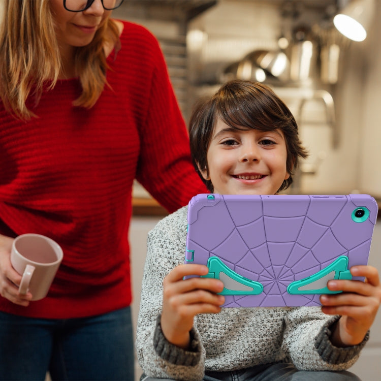 For Samsung Galaxy Tab A11+ / A9+ Spider Silicone Hybrid PC Shockproof Tablet Case(Purple Green) by buy2fix