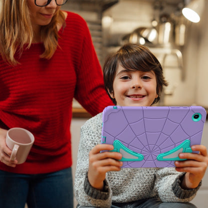 For Samsung Galaxy Tab A11+ / A9+ Spider Silicone Hybrid PC Shockproof Tablet Case(Purple Green) by buy2fix
