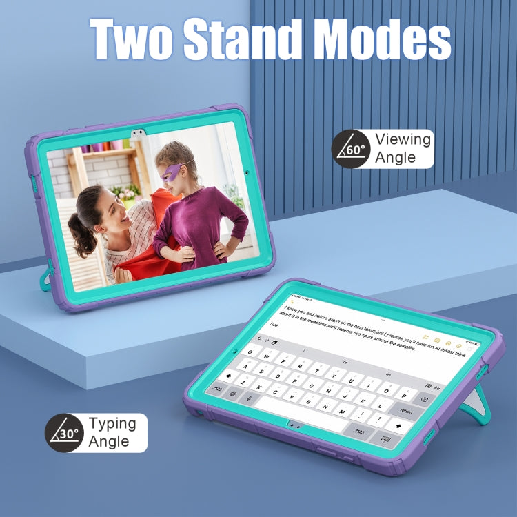 For Samsung Galaxy Tab A11+ / A9+ Spider Silicone Hybrid PC Shockproof Tablet Case(Purple Green) by buy2fix