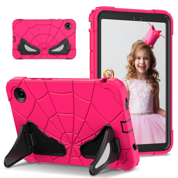 For Samsung Galaxy Tab A9 Spider Silicone Hybrid PC Shockproof Tablet Case(Strawberry Black) by buy2fix