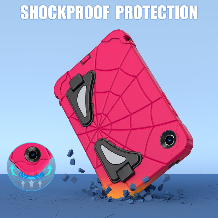 For Samsung Galaxy Tab A9 Spider Silicone Hybrid PC Shockproof Tablet Case(Strawberry Black) by buy2fix