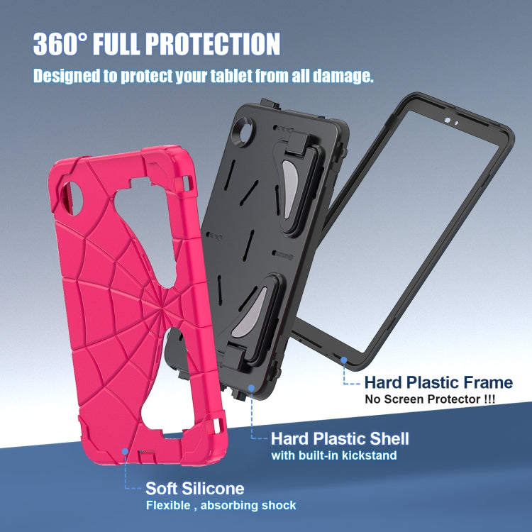 For Samsung Galaxy Tab A9 Spider Silicone Hybrid PC Shockproof Tablet Case(Strawberry Black) by buy2fix