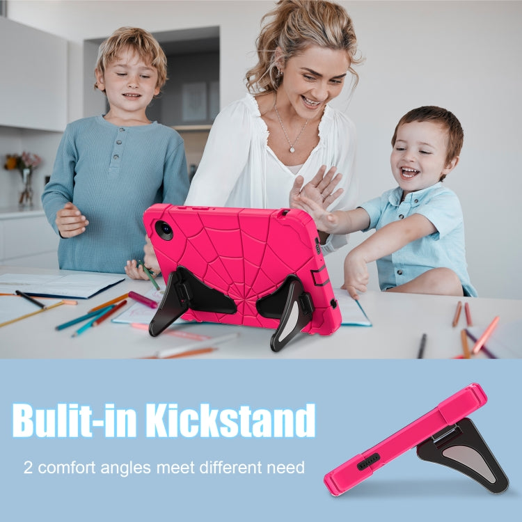 For Samsung Galaxy Tab A9 Spider Silicone Hybrid PC Shockproof Tablet Case(Strawberry Black) by buy2fix