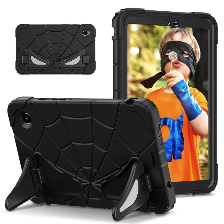 For Samsung Galaxy Tab A9 Spider Silicone Hybrid PC Shockproof Tablet Case(Black) by buy2fix