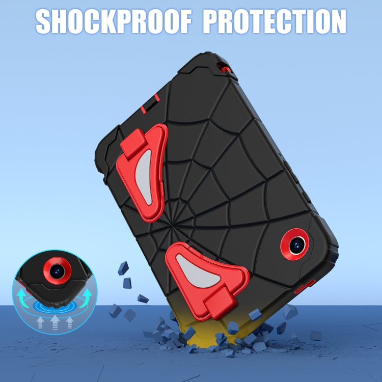For Samsung Galaxy Tab A9 Spider Silicone Hybrid PC Shockproof Tablet Case(Black Red) by buy2fix