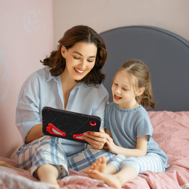 For Samsung Galaxy Tab A9 Spider Silicone Hybrid PC Shockproof Tablet Case(Black Red) by buy2fix