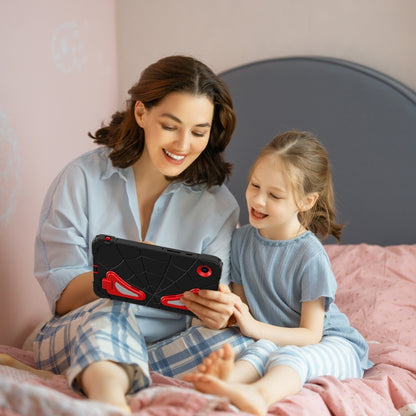 For Samsung Galaxy Tab A9 Spider Silicone Hybrid PC Shockproof Tablet Case(Black Red) by buy2fix