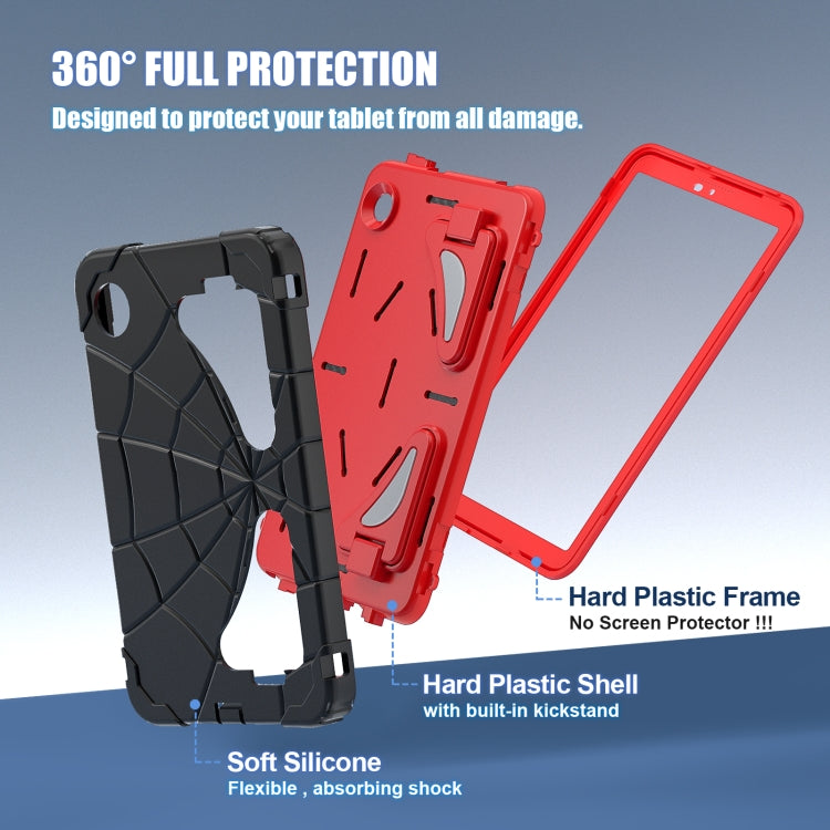 For Samsung Galaxy Tab A9 Spider Silicone Hybrid PC Shockproof Tablet Case(Black Red) by buy2fix