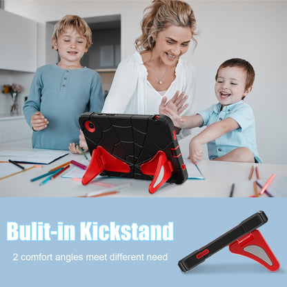 For Samsung Galaxy Tab A9 Spider Silicone Hybrid PC Shockproof Tablet Case(Black Red) by buy2fix
