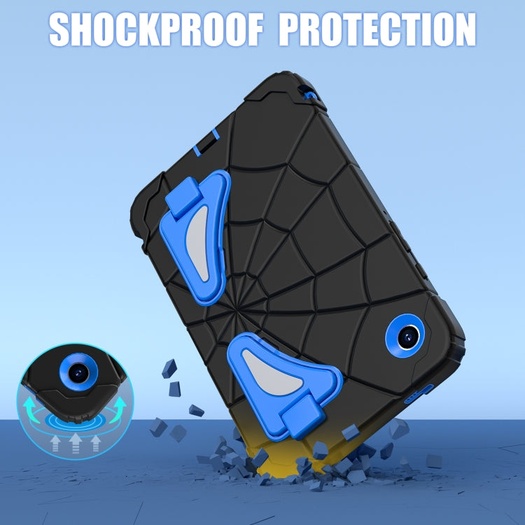 For Samsung Galaxy Tab A9 Spider Silicone Hybrid PC Shockproof Tablet Case(Black Blue) by buy2fix