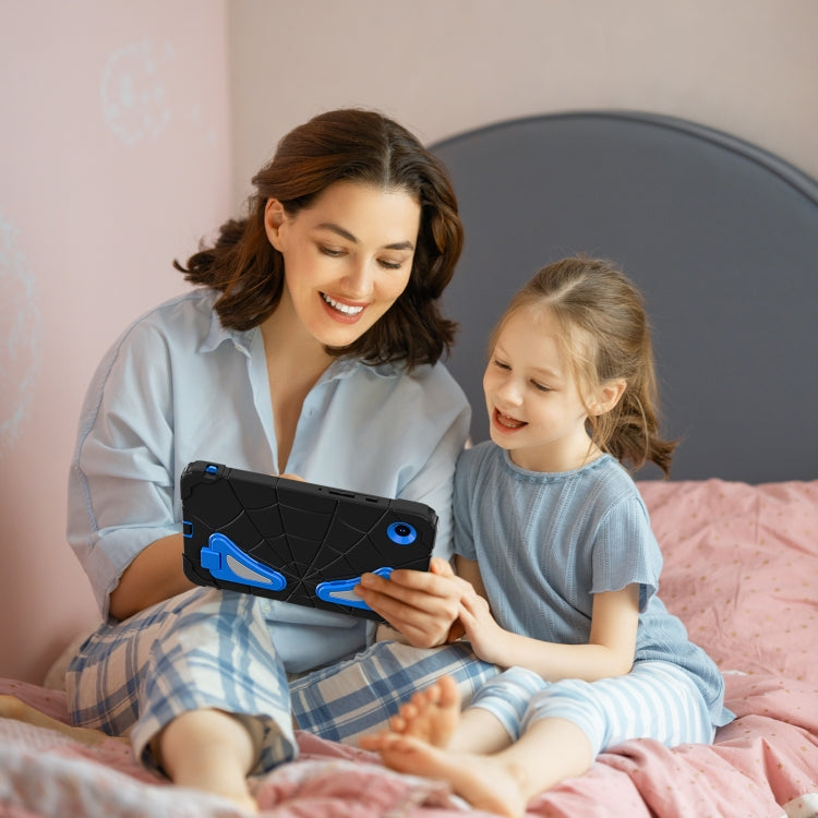 For Samsung Galaxy Tab A9 Spider Silicone Hybrid PC Shockproof Tablet Case(Black Blue) by buy2fix