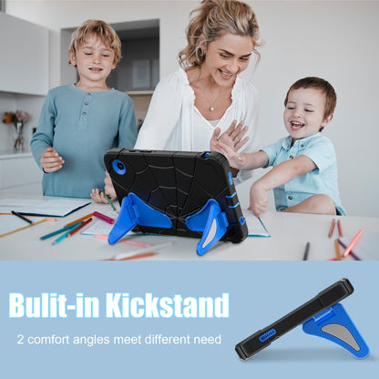 For Samsung Galaxy Tab A9 Spider Silicone Hybrid PC Shockproof Tablet Case(Black Blue) by buy2fix