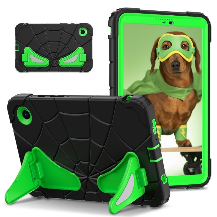 For Samsung Galaxy Tab A9 Spider Silicone Hybrid PC Shockproof Tablet Case(Black Green) by buy2fix