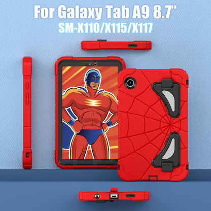 For Samsung Galaxy Tab A9 Spider Silicone Hybrid PC Shockproof Tablet Case(Red Black) by buy2fix