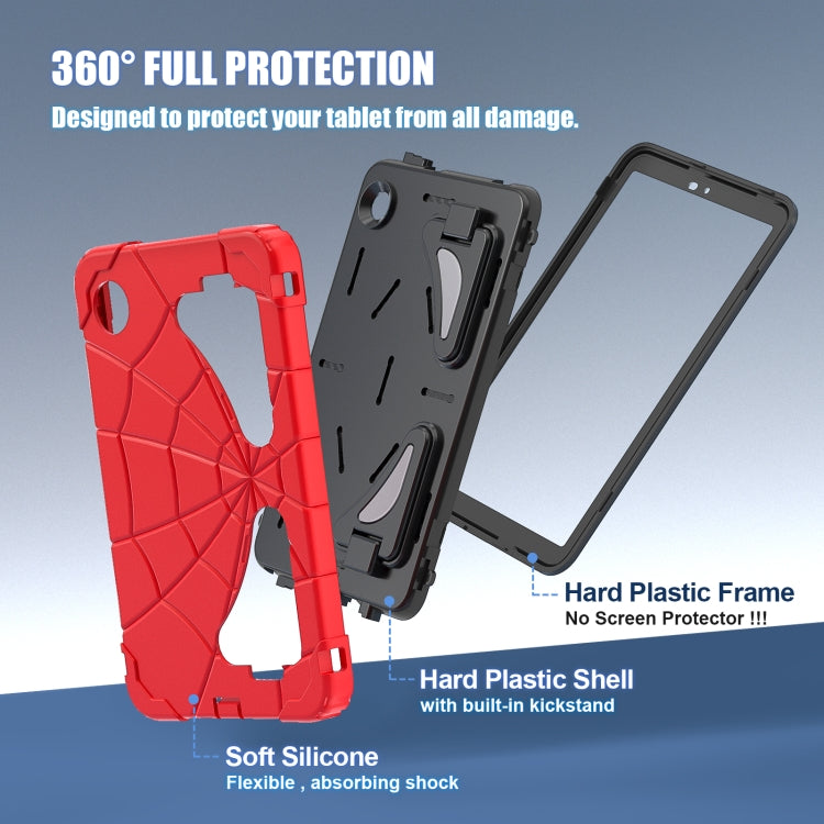 For Samsung Galaxy Tab A9 Spider Silicone Hybrid PC Shockproof Tablet Case(Red Black) by buy2fix