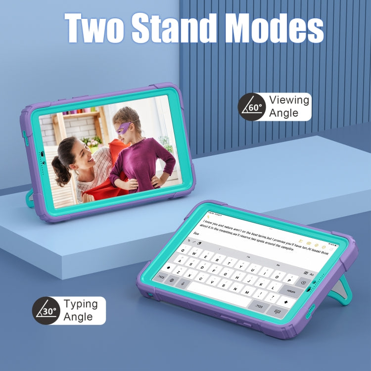 For Samsung Galaxy Tab A9 Spider Silicone Hybrid PC Shockproof Tablet Case(Purple Green) by buy2fix