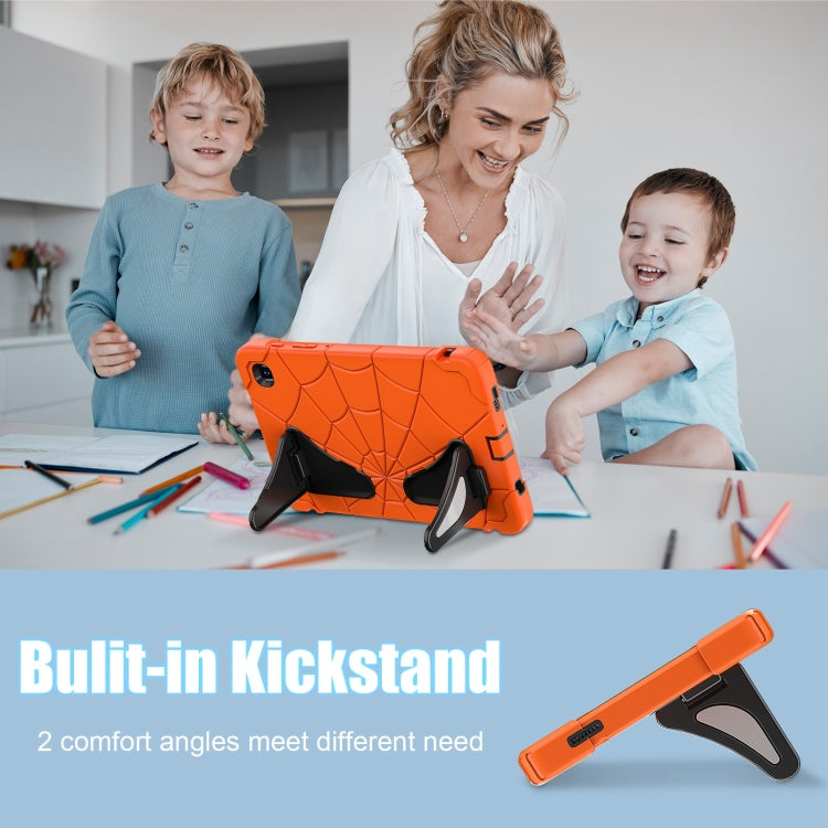 For Samsung Galaxy Tab A7 Lite T220 Spider Silicone Hybrid PC Shockproof Tablet Case(Orange Black) by buy2fix