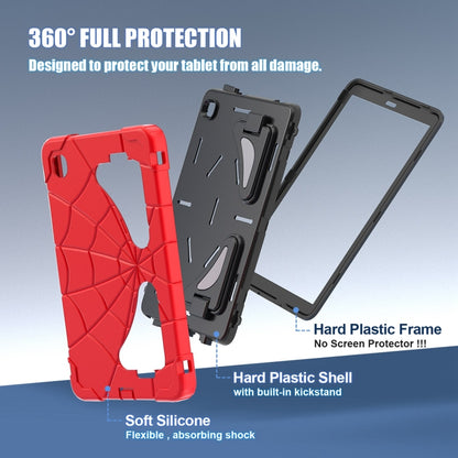 For Samsung Galaxy Tab A7 Lite T220 Spider Silicone Hybrid PC Shockproof Tablet Case(Red Black) by buy2fix