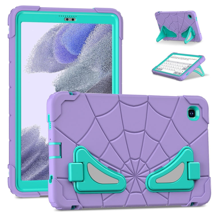 For Samsung Galaxy Tab A7 Lite T220 Spider Silicone Hybrid PC Shockproof Tablet Case(Purple Green) by buy2fix