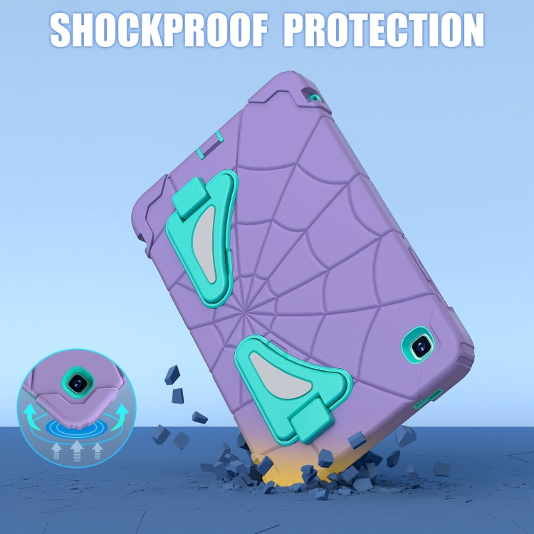 For Samsung Galaxy Tab A7 Lite T220 Spider Silicone Hybrid PC Shockproof Tablet Case(Purple Green) by buy2fix