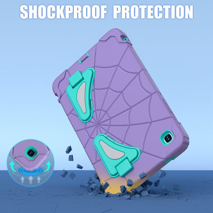 For Samsung Galaxy Tab A7 Lite T220 Spider Silicone Hybrid PC Shockproof Tablet Case(Purple Green) by buy2fix