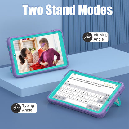 For Samsung Galaxy Tab A7 Lite T220 Spider Silicone Hybrid PC Shockproof Tablet Case(Purple Green) by buy2fix