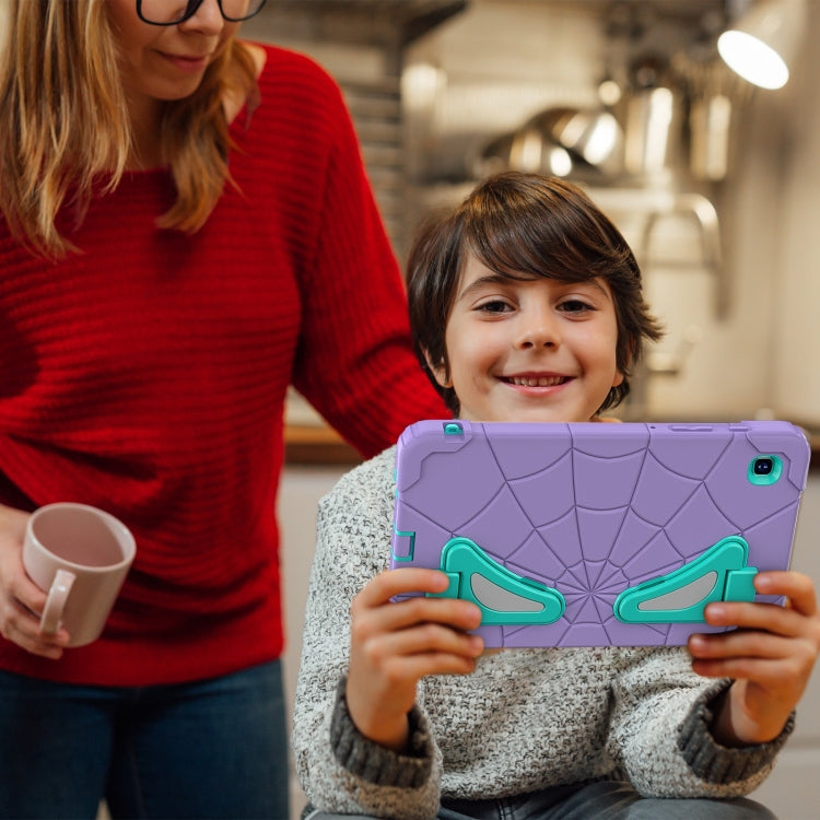 For Samsung Galaxy Tab A7 Lite T220 Spider Silicone Hybrid PC Shockproof Tablet Case(Purple Green) by buy2fix