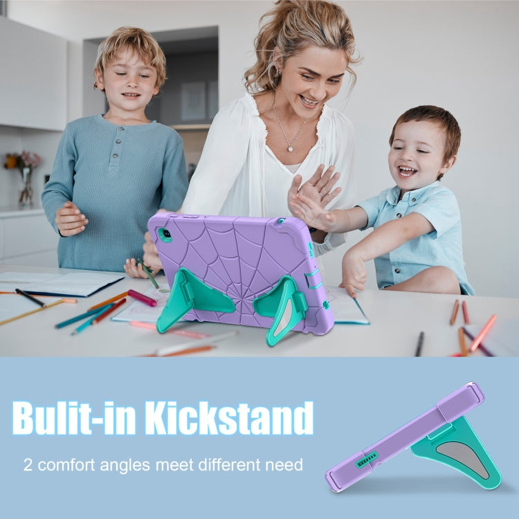 For Samsung Galaxy Tab A7 Lite T220 Spider Silicone Hybrid PC Shockproof Tablet Case(Purple Green) by buy2fix