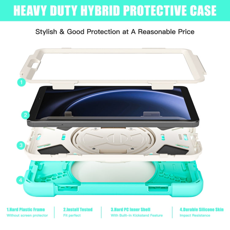 For Samsung Galaxy Tab A9 Rotary Handle Grab TPU + PC Tablet Case(Green) - Galaxy Tab A9 by buy2fix | Online Shopping UK | buy2fix