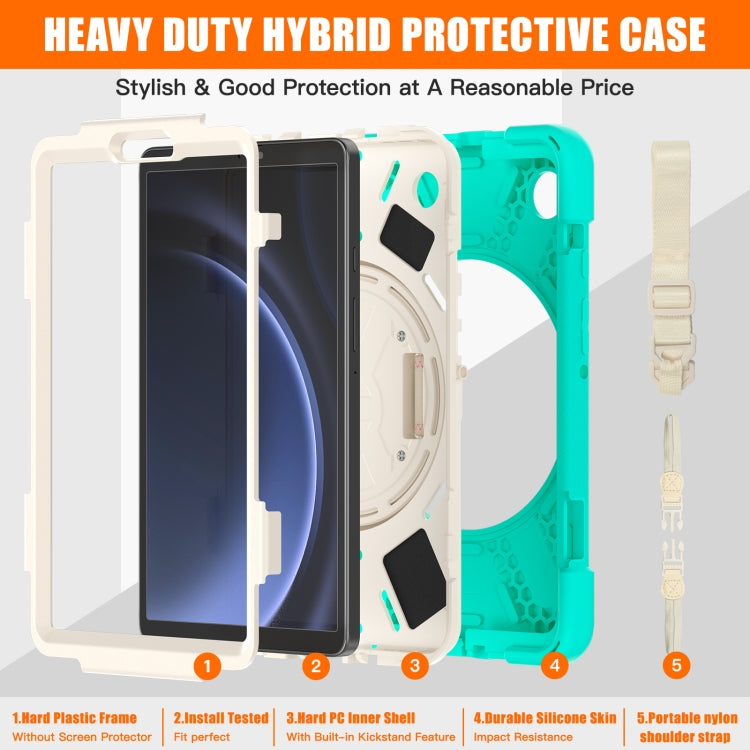 For Samsung Galaxy Tab A9 Rotary Handle Grab TPU + PC Tablet Case(Green) - Galaxy Tab A9 by buy2fix | Online Shopping UK | buy2fix