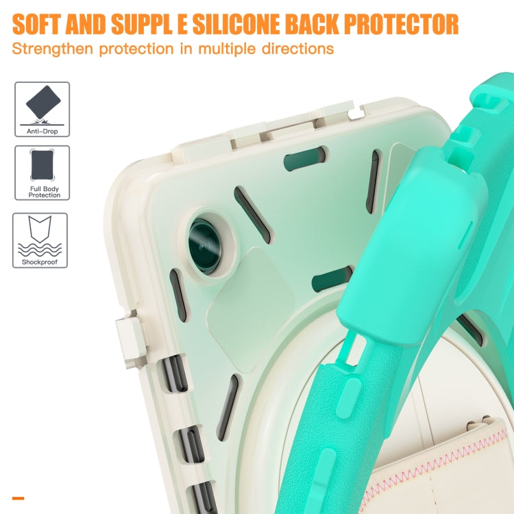 For Samsung Galaxy Tab A9 Rotary Handle Grab TPU + PC Tablet Case(Green) - Galaxy Tab A9 by buy2fix | Online Shopping UK | buy2fix