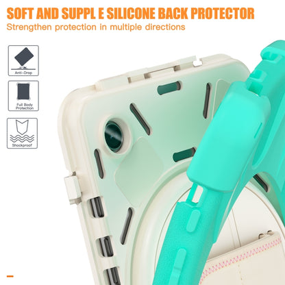 For Samsung Galaxy Tab A9 Rotary Handle Grab TPU + PC Tablet Case(Green) - Galaxy Tab A9 by buy2fix | Online Shopping UK | buy2fix