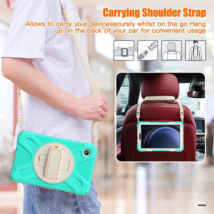 For Samsung Galaxy Tab A9 Rotary Handle Grab TPU + PC Tablet Case(Green) - Galaxy Tab A9 by buy2fix | Online Shopping UK | buy2fix