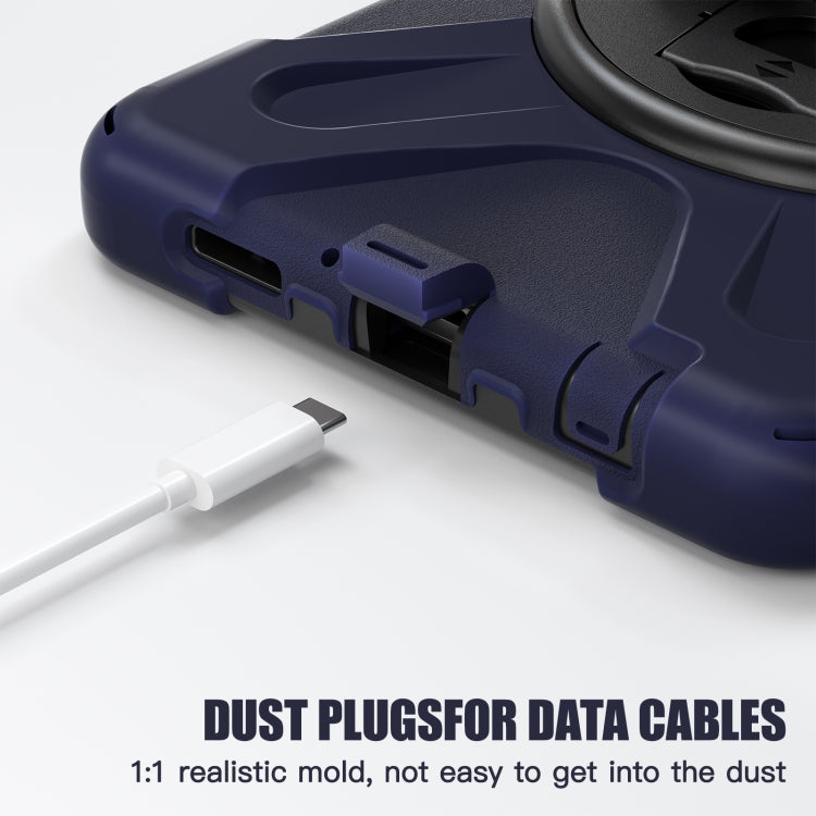 For Samsung Galaxy Tab A9 Rotary Handle Grab TPU + PC Tablet Case(Navy Blue) - Galaxy Tab A9 by buy2fix | Online Shopping UK | buy2fix