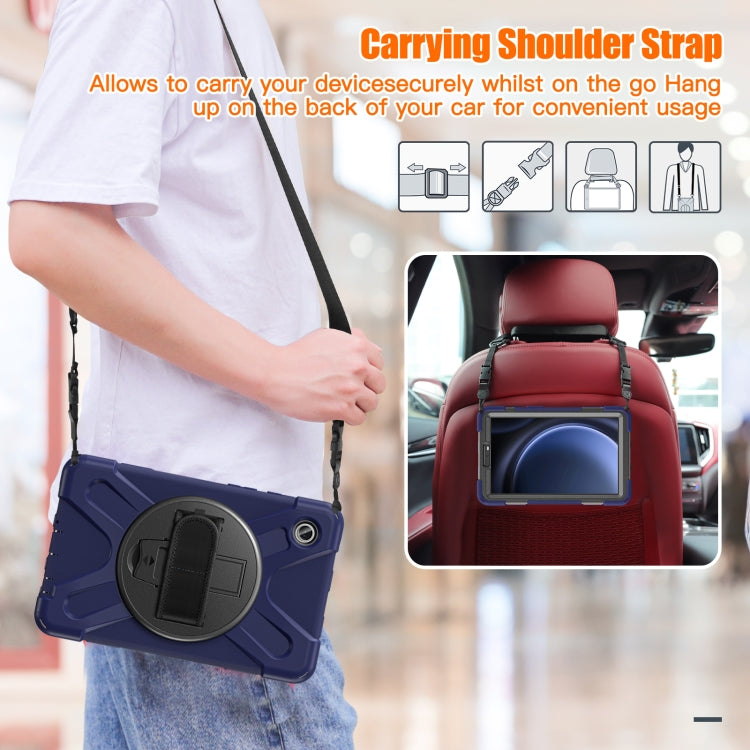 For Samsung Galaxy Tab A9 Rotary Handle Grab TPU + PC Tablet Case(Navy Blue) - Galaxy Tab A9 by buy2fix | Online Shopping UK | buy2fix