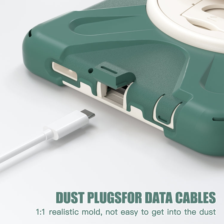 For Samsung Galaxy Tab A9 Rotary Handle Grab TPU + PC Tablet Case(Emerald-green) - Galaxy Tab A9 by buy2fix | Online Shopping UK | buy2fix