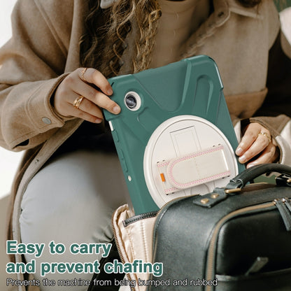 For Samsung Galaxy Tab A9 Rotary Handle Grab TPU + PC Tablet Case(Emerald-green) - Galaxy Tab A9 by buy2fix | Online Shopping UK | buy2fix