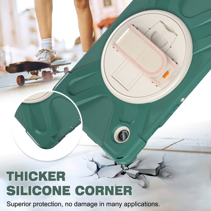 For Samsung Galaxy Tab A9 Rotary Handle Grab TPU + PC Tablet Case(Emerald-green) - Galaxy Tab A9 by buy2fix | Online Shopping UK | buy2fix