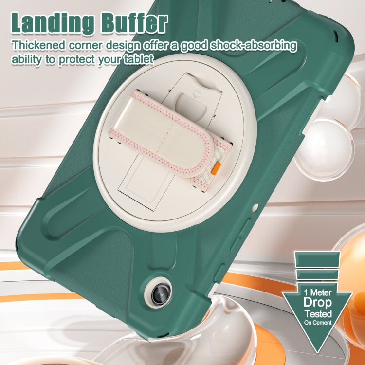For Samsung Galaxy Tab A9 Rotary Handle Grab TPU + PC Tablet Case(Emerald-green) - Galaxy Tab A9 by buy2fix | Online Shopping UK | buy2fix