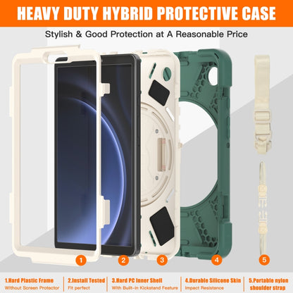 For Samsung Galaxy Tab A9 Rotary Handle Grab TPU + PC Tablet Case(Emerald-green) - Galaxy Tab A9 by buy2fix | Online Shopping UK | buy2fix