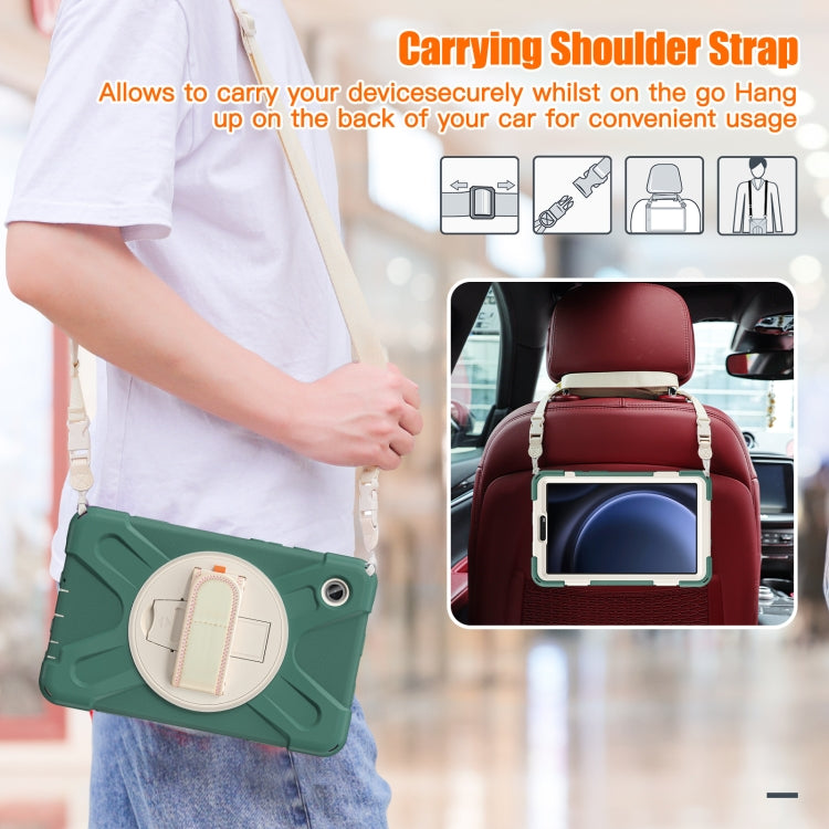 For Samsung Galaxy Tab A9 Rotary Handle Grab TPU + PC Tablet Case(Emerald-green) - Galaxy Tab A9 by buy2fix | Online Shopping UK | buy2fix