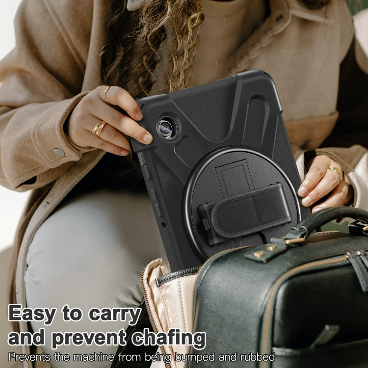For Samsung Galaxy Tab A9 Rotary Handle Grab TPU + PC Tablet Case(Black) - Galaxy Tab A9 by buy2fix | Online Shopping UK | buy2fix