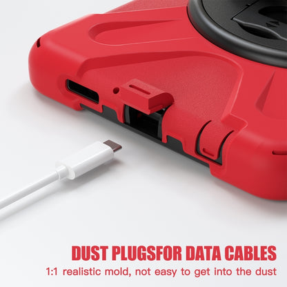 For Samsung Galaxy Tab A9 Rotary Handle Grab TPU + PC Tablet Case(Red) - Galaxy Tab A9 by buy2fix | Online Shopping UK | buy2fix